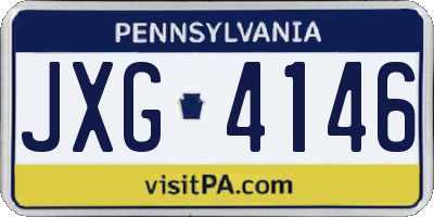 PA license plate JXG4146