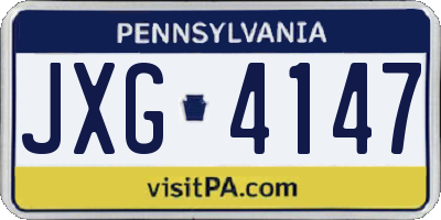 PA license plate JXG4147