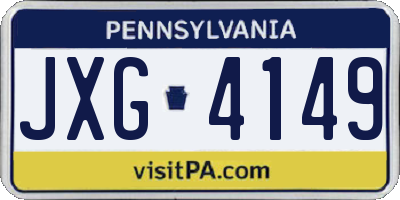 PA license plate JXG4149