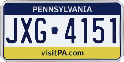 PA license plate JXG4151