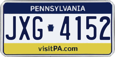 PA license plate JXG4152