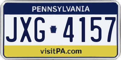 PA license plate JXG4157