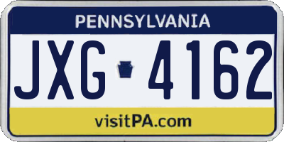 PA license plate JXG4162