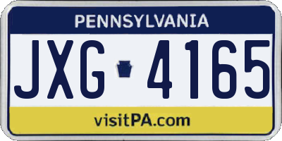 PA license plate JXG4165