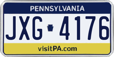 PA license plate JXG4176