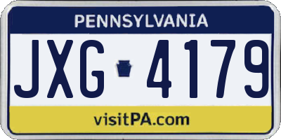 PA license plate JXG4179