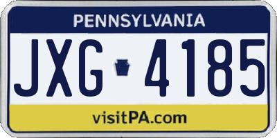 PA license plate JXG4185