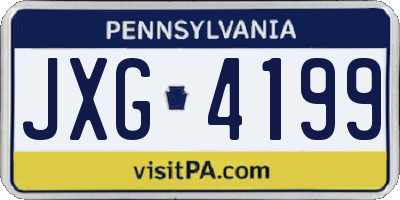 PA license plate JXG4199