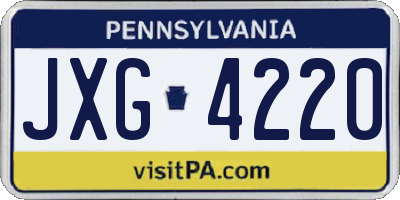 PA license plate JXG4220