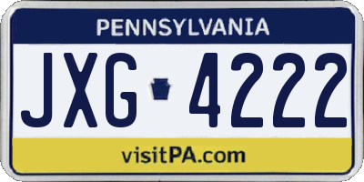 PA license plate JXG4222