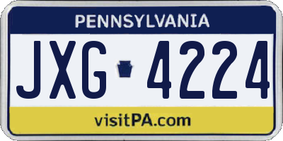 PA license plate JXG4224