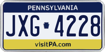 PA license plate JXG4228