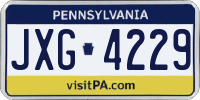PA license plate JXG4229
