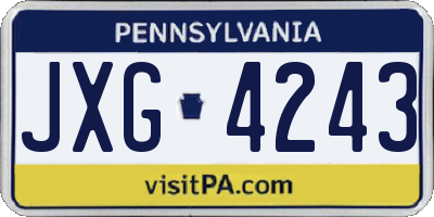 PA license plate JXG4243