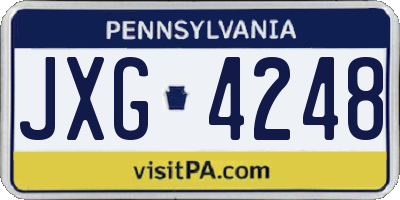 PA license plate JXG4248