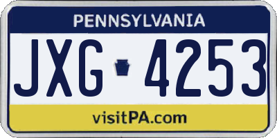 PA license plate JXG4253
