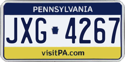 PA license plate JXG4267