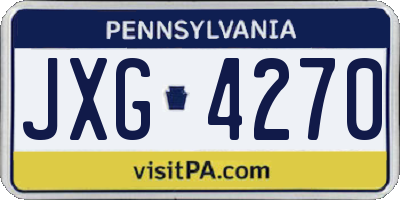 PA license plate JXG4270