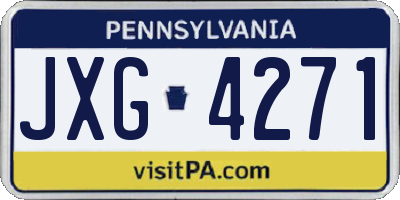 PA license plate JXG4271