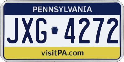 PA license plate JXG4272
