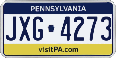 PA license plate JXG4273
