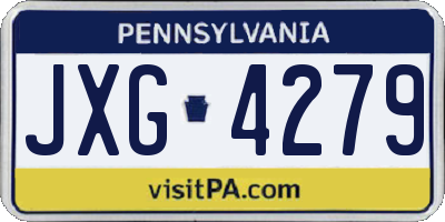 PA license plate JXG4279