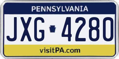 PA license plate JXG4280