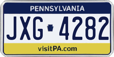 PA license plate JXG4282