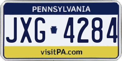 PA license plate JXG4284