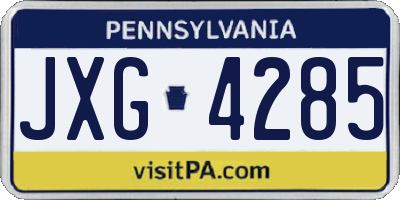 PA license plate JXG4285