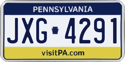 PA license plate JXG4291