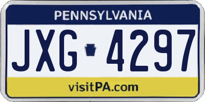 PA license plate JXG4297