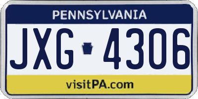 PA license plate JXG4306