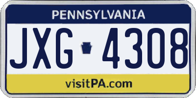 PA license plate JXG4308