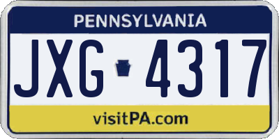 PA license plate JXG4317