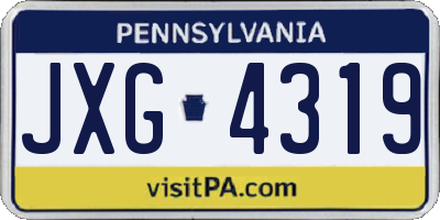 PA license plate JXG4319