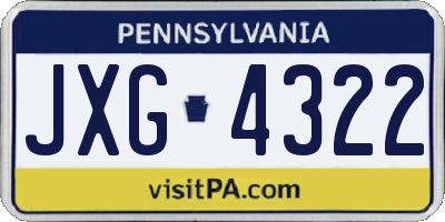 PA license plate JXG4322