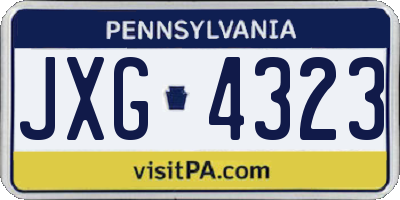 PA license plate JXG4323
