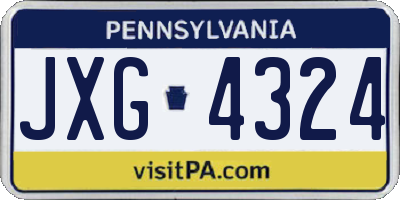 PA license plate JXG4324