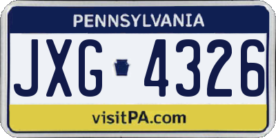 PA license plate JXG4326