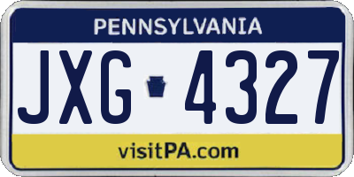 PA license plate JXG4327