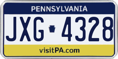PA license plate JXG4328