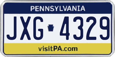 PA license plate JXG4329