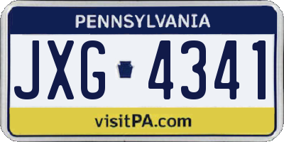PA license plate JXG4341