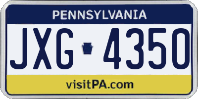 PA license plate JXG4350