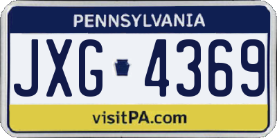 PA license plate JXG4369