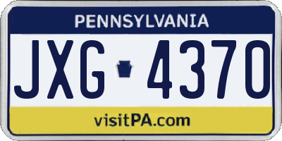 PA license plate JXG4370