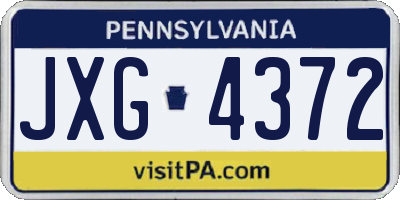 PA license plate JXG4372