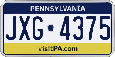 PA license plate JXG4375