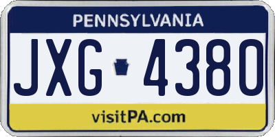 PA license plate JXG4380